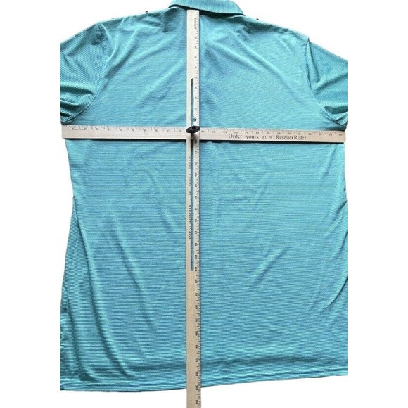 Holderness & Bourne Donald Ross Golf Polo Logo Striped Green XL Men - Picture 8 of 10